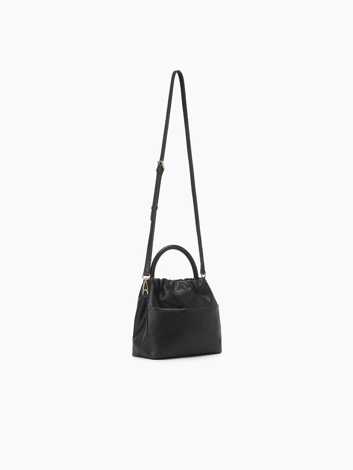 Black shoulder bag with rouching - null - Black | Sisley K image number 2